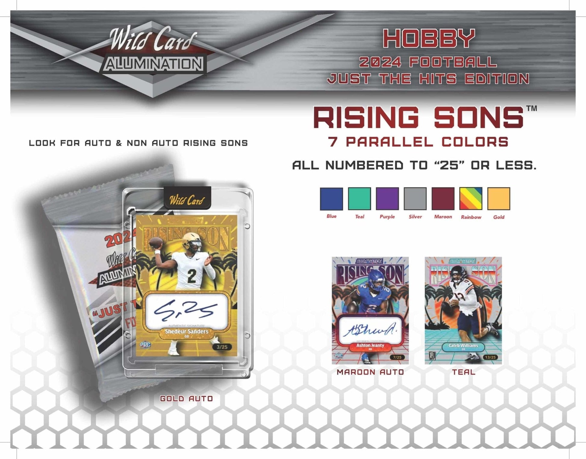 2024 Wild Card Alumination Just The Hits Edition Football Box - Columbia Hobby - Sports Card Boxes - Toploaders - Card Savers