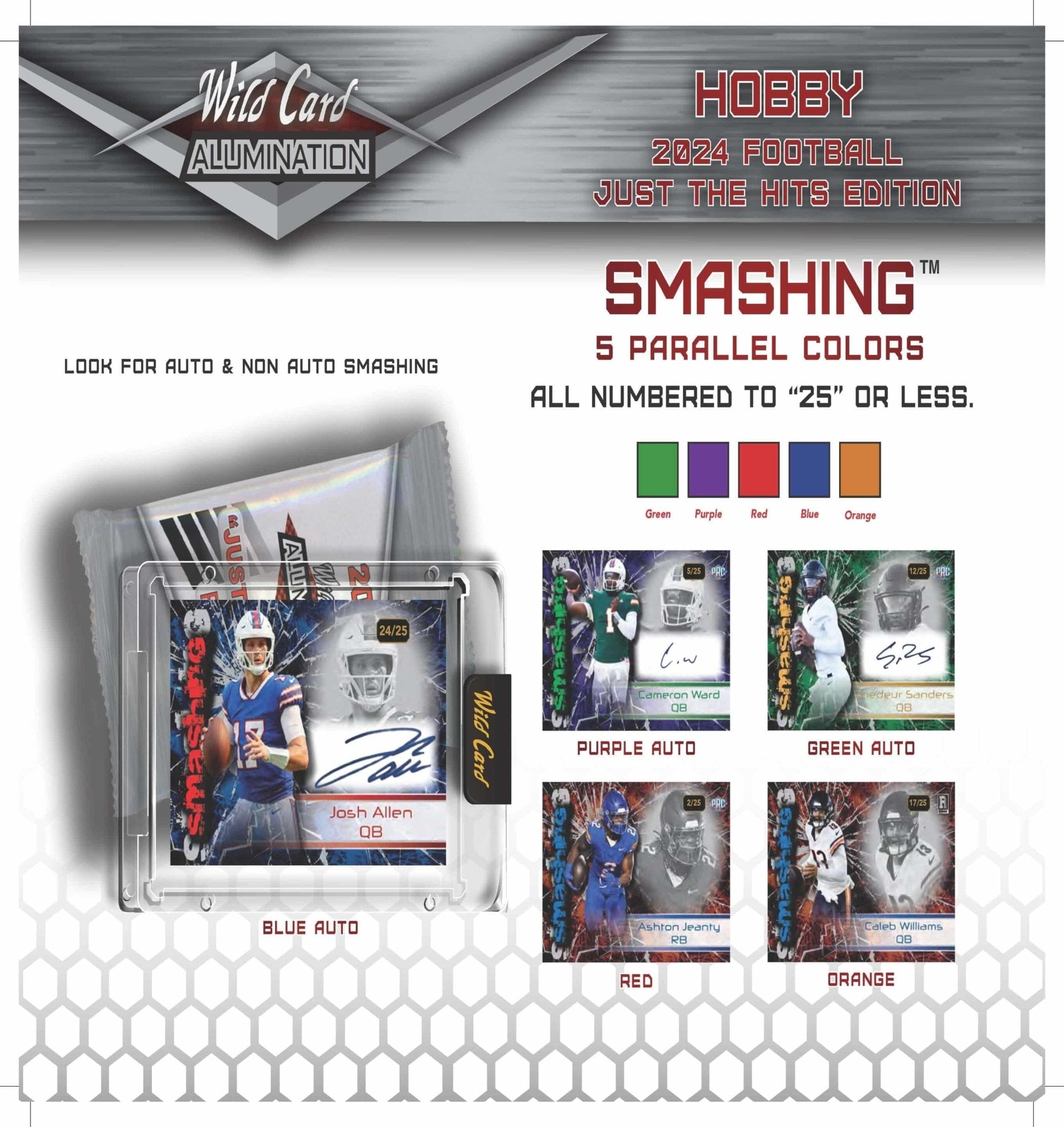 2024 Wild Card Alumination Just The Hits Edition Football Box - Columbia Hobby - Sports Card Boxes - Toploaders - Card Savers
