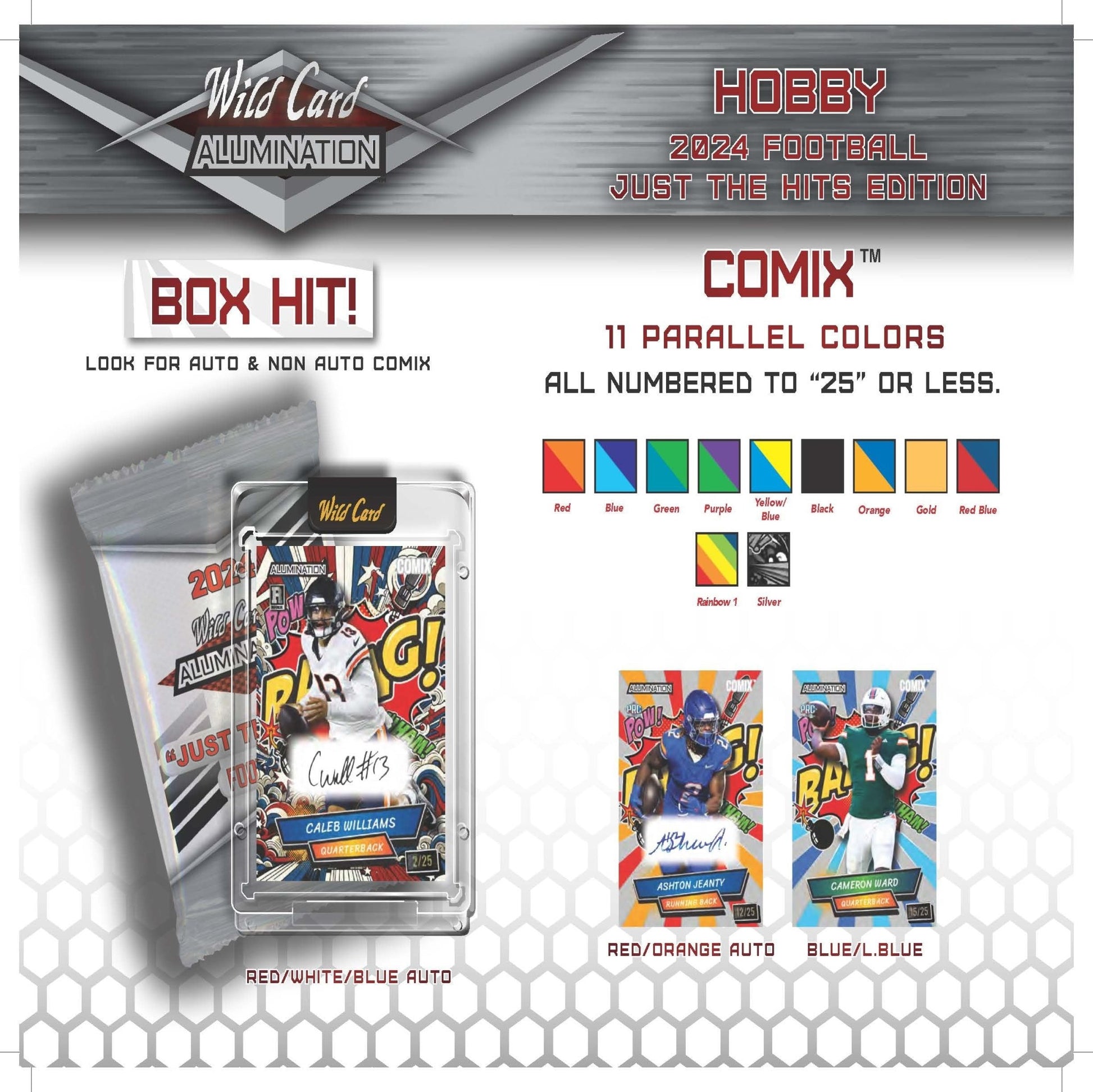 2024 Wild Card Alumination Just The Hits Edition Football Box - Columbia Hobby - Sports Card Boxes - Toploaders - Card Savers