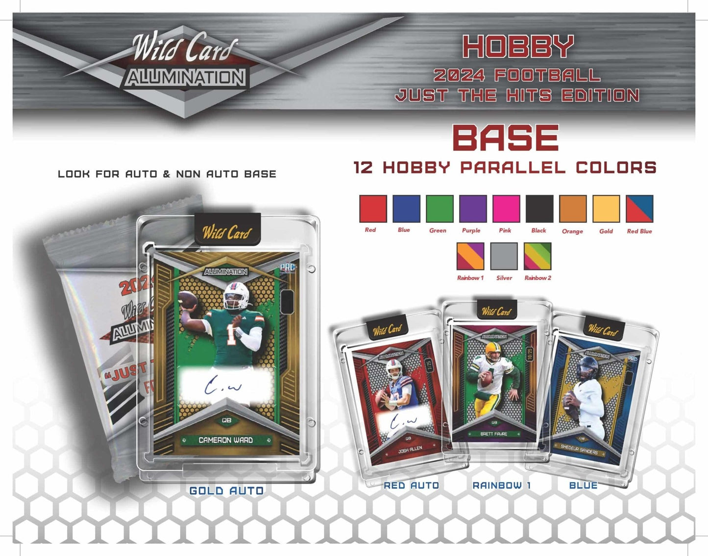 2024 Wild Card Alumination Just The Hits Edition Football Box - Columbia Hobby - Sports Card Boxes - Toploaders - Card Savers
