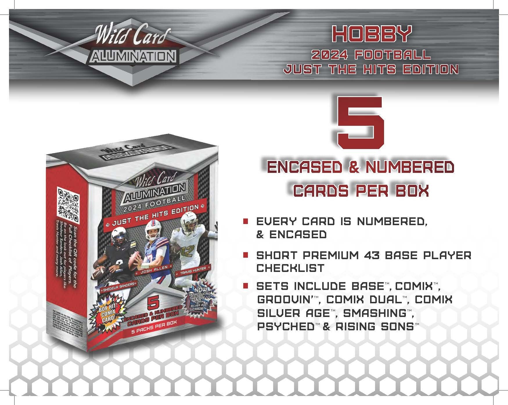 2024 Wild Card Alumination Just The Hits Edition Football Box - Columbia Hobby - Sports Card Boxes - Toploaders - Card Savers