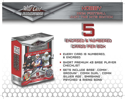 2024 Wild Card Alumination Just The Hits Edition Football Box - Columbia Hobby - Sports Card Boxes - Toploaders - Card Savers