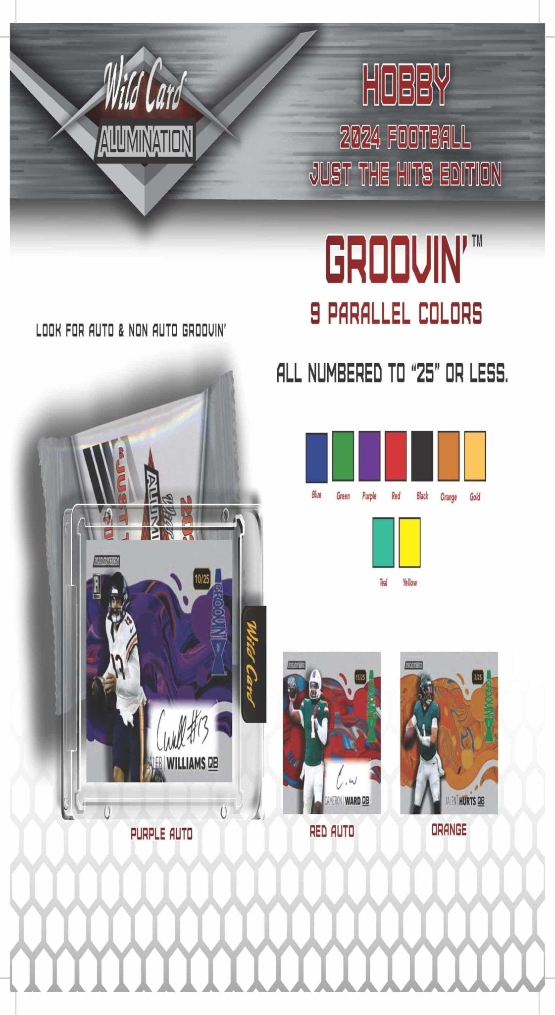 2024 Wild Card Alumination Just The Hits Edition Football Box - Columbia Hobby - Sports Card Boxes - Toploaders - Card Savers