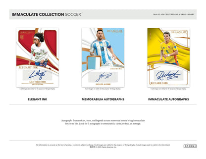 2024/25 Panini Immaculate Soccer Hobby Box | Columbia Sports Cards - Columbia Hobby - Sports Card Boxes - Toploaders - Card Savers
