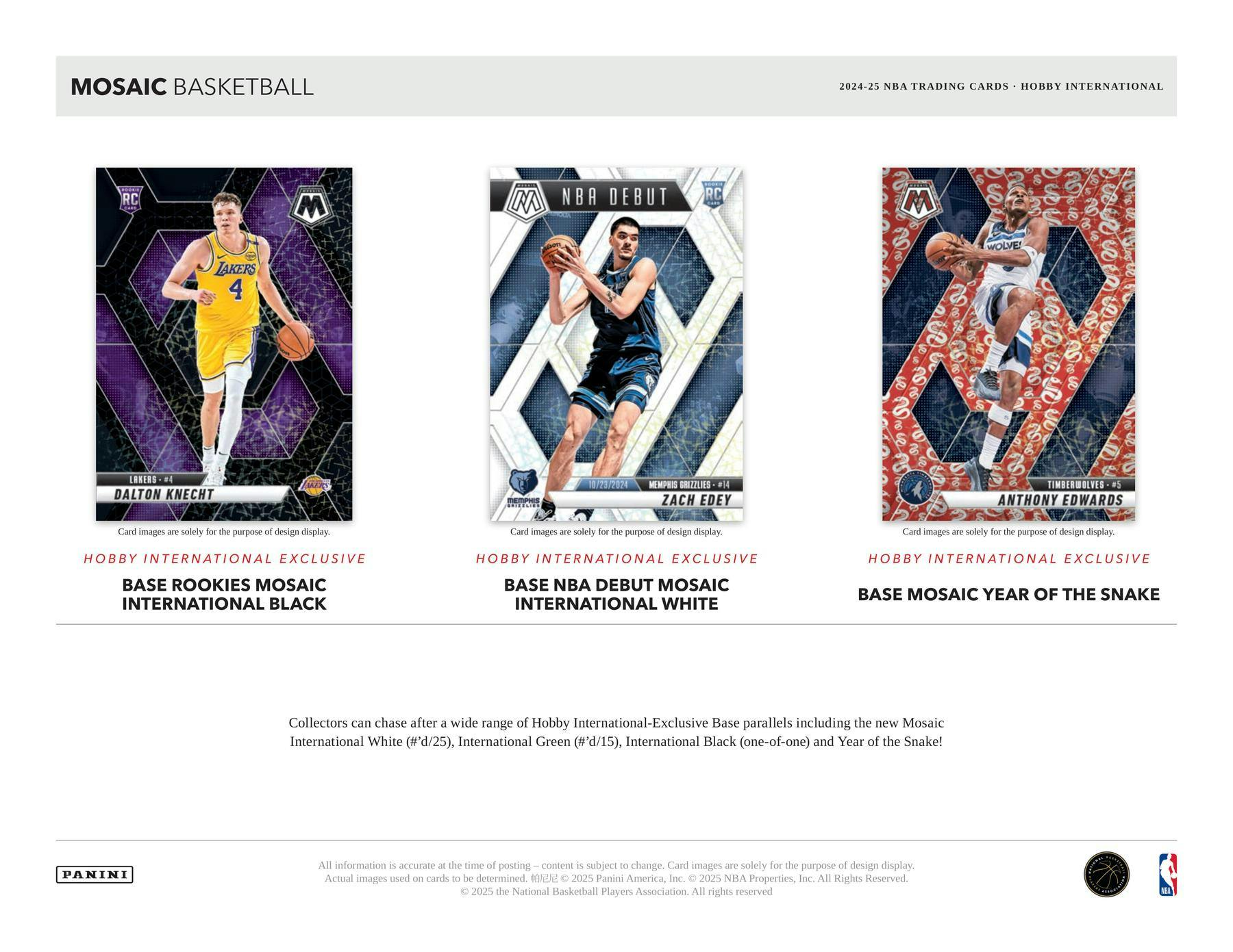 2024/25 Panini Mosaic Basketball International Hobby Box | Columbia Sports Cards - Columbia Hobby - Sports Card Boxes - Toploaders - Card Savers