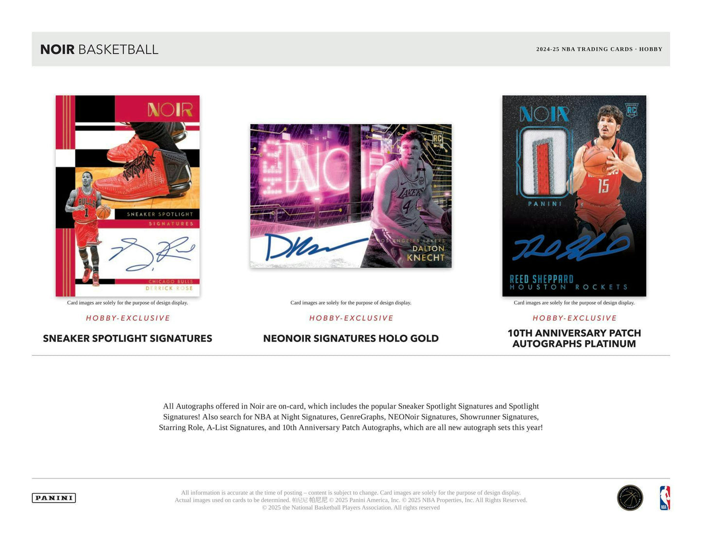 2024‑25 Panini Noir Basketball Hobby Box - Columbia Hobby - Sports Card Boxes - Toploaders - Card Savers