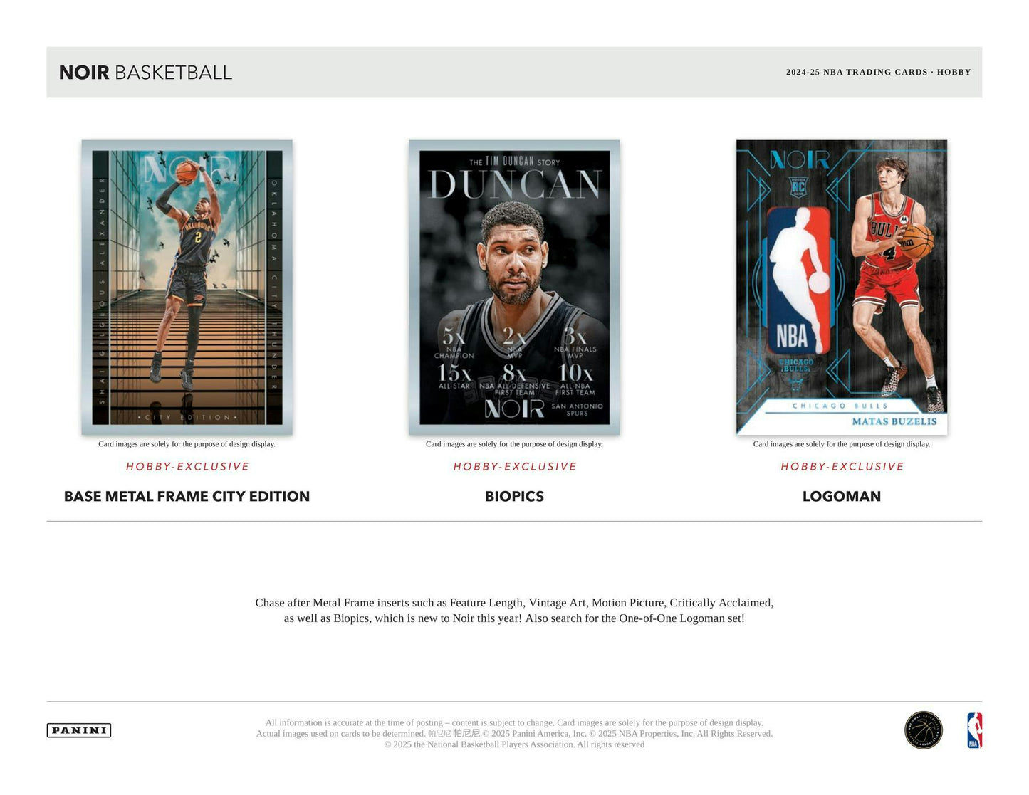 2024‑25 Panini Noir Basketball Hobby Box - Columbia Hobby - Sports Card Boxes - Toploaders - Card Savers