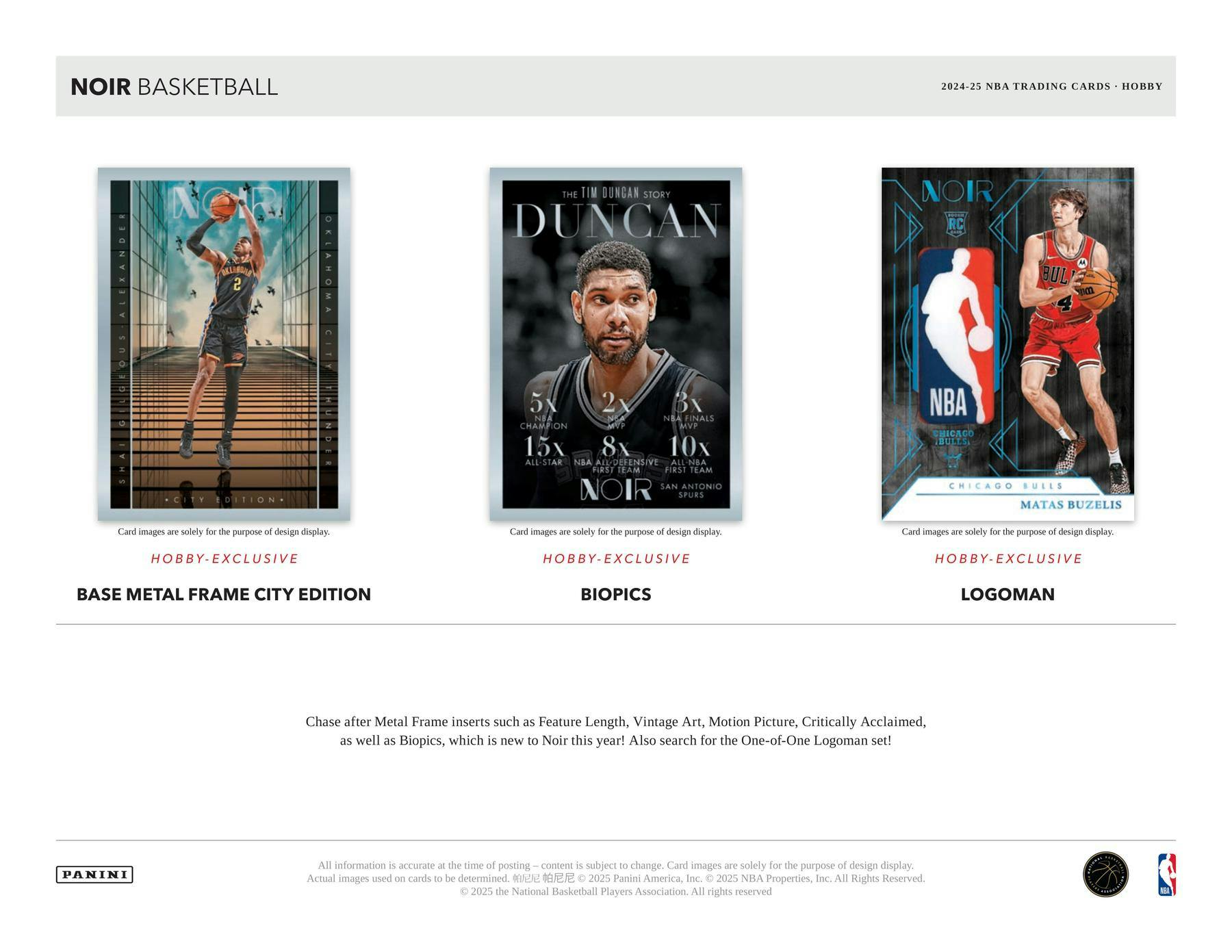 2024‑25 Panini Noir Basketball Hobby Box - Columbia Hobby - Sports Card Boxes - Toploaders - Card Savers