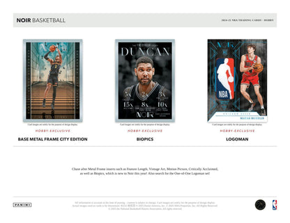 2024‑25 Panini Noir Basketball Hobby Box - Columbia Hobby - Sports Card Boxes - Toploaders - Card Savers