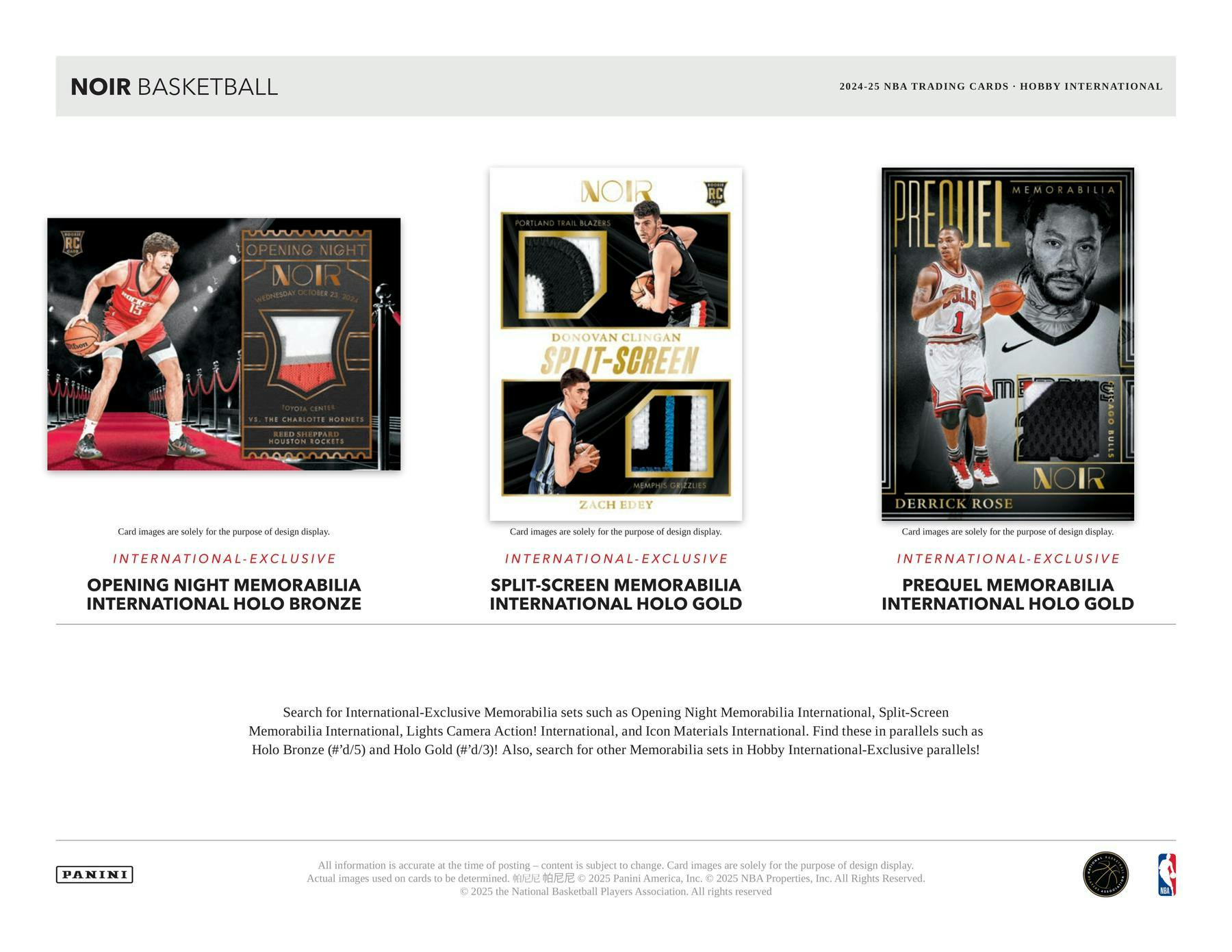 2024/25 Panini Noir Basketball International Hobby Box | Columbia Sports Cards - Columbia Hobby - Sports Card Boxes - Toploaders - Card Savers