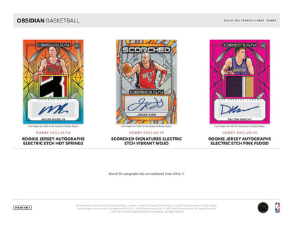 2024/25 Panini Obsidian Basketball Hobby Box | Columbia Sports Cards - Columbia Hobby - Sports Card Boxes - Toploaders - Card Savers