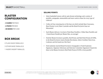 2024/25 Panini Select Basketball 6 - Pack Blaster Box | Columbia Sports Cards - Columbia Hobby - Sports Card Boxes - Toploaders - Card Savers