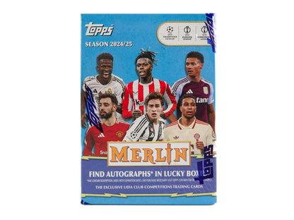 2024/25 Topps Chrome Merlin UEFA Soccer 7 - Pack Blaster Box (POS) - Columbia Hobby - Sports Card Boxes - Toploaders - Card Savers