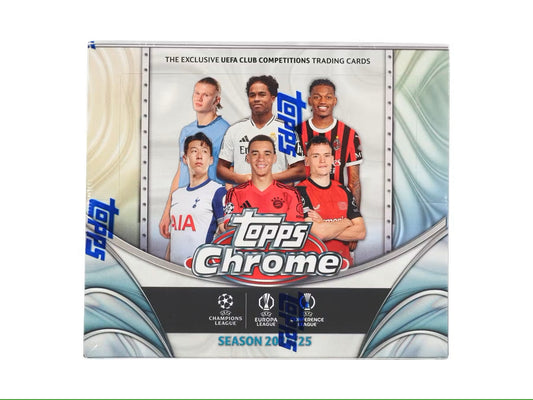 2024/25 Topps Chrome UEFA Club Competitions Soccer Hobby Jumbo Box - Columbia Hobby - Sports Card Boxes - Toploaders - Card Savers
