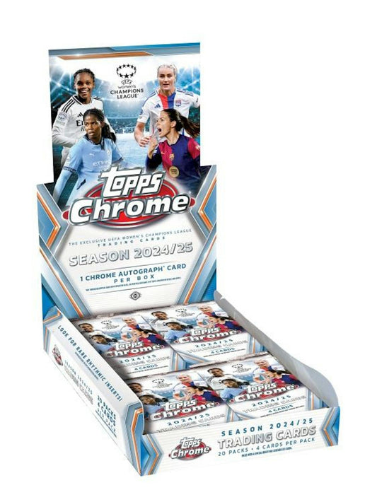2024/25 Topps Chrome UEFA Women’s Champions League Soccer Hobby Box | Columbia Sports Cards - Columbia Hobby - Sports Card Boxes - Toploaders - Card Savers