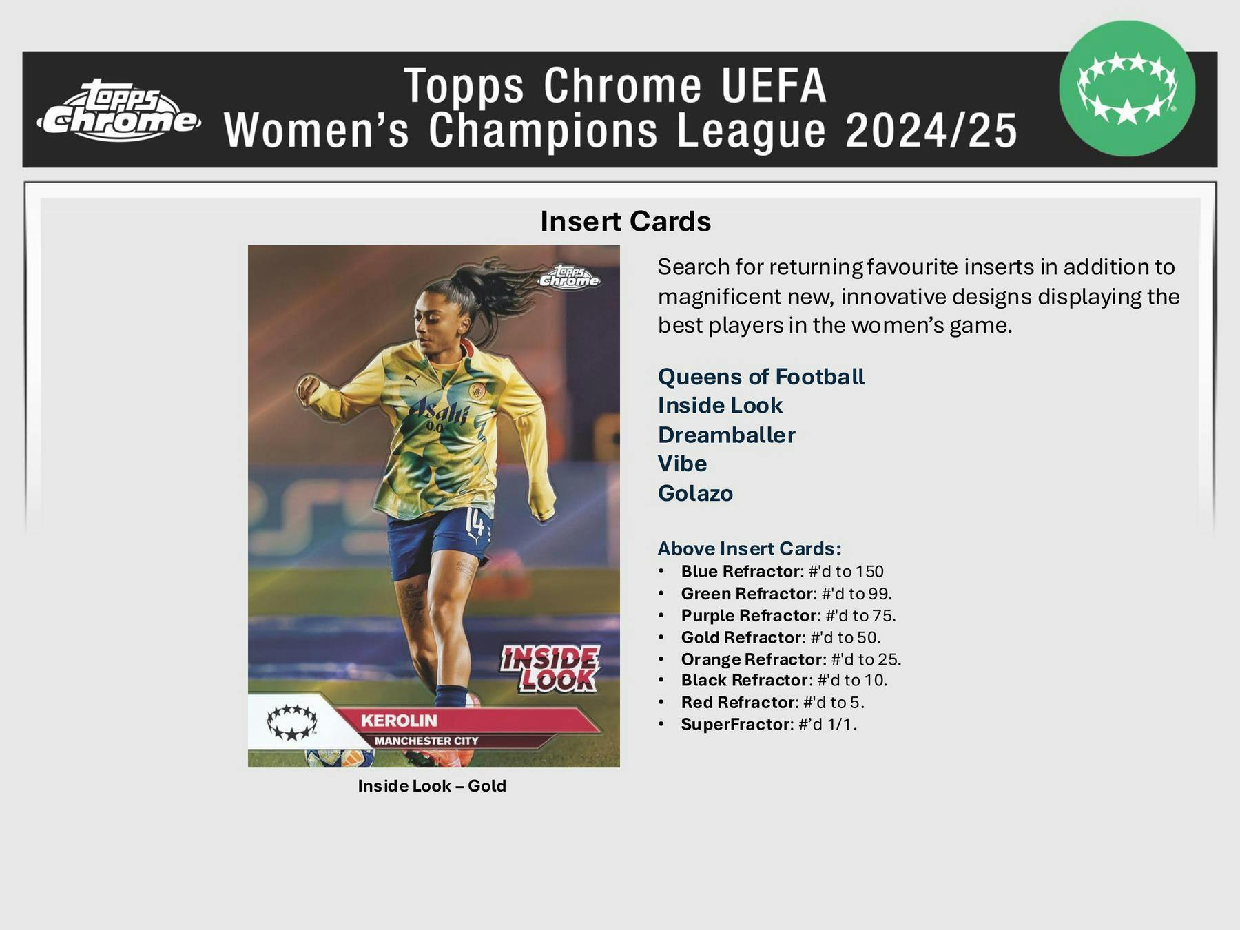 2024/25 Topps Chrome UEFA Women’s Champions League Soccer Hobby Box | Columbia Sports Cards - Columbia Hobby - Sports Card Boxes - Toploaders - Card Savers