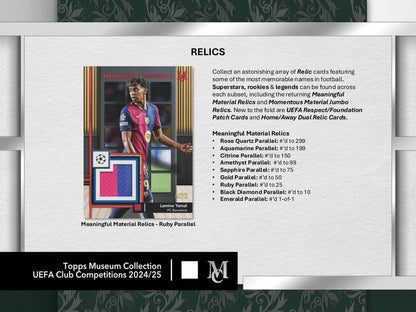 2024/25 Topps UEFA Museum Collection Soccer Hobby Box | Columbia Sports Cards - Columbia Hobby - Sports Card Boxes - Toploaders - Card Savers