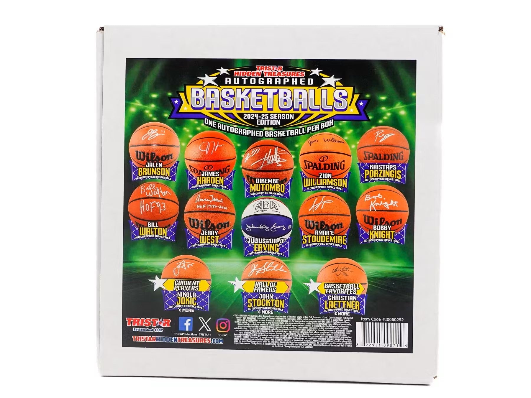 2024/25 TriStar Hidden Treasures Autographed Basketballs Season Edition Hobby Box - Columbia Hobby - Sports Card Boxes - Toploaders - Card Savers