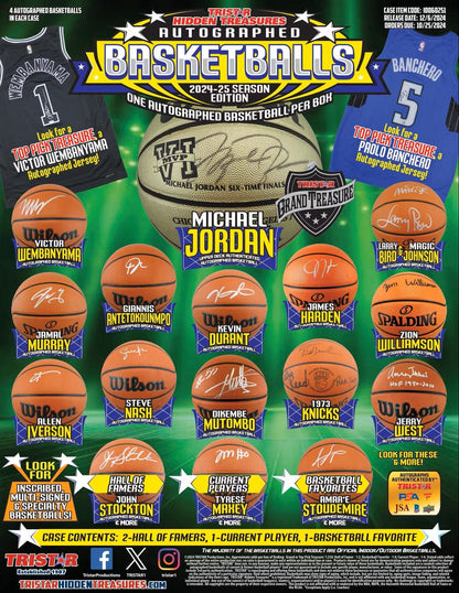 2024/25 TriStar Hidden Treasures Autographed Basketballs Season Edition Hobby Box - Columbia Hobby - Sports Card Boxes - Toploaders - Card Savers