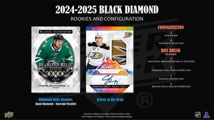 2024/25 Upper Deck Black Diamond Hockey Hobby Box - Columbia Hobby - Sports Card Boxes - Toploaders - Card Savers
