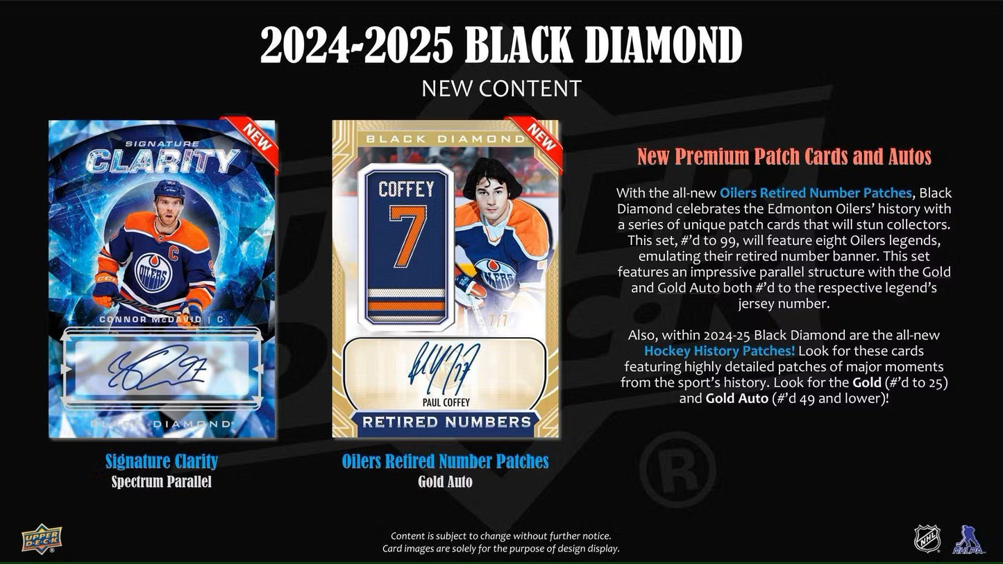 2024/25 Upper Deck Black Diamond Hockey Hobby Box - Columbia Hobby - Sports Card Boxes - Toploaders - Card Savers