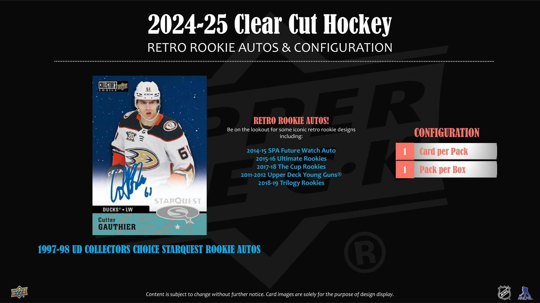 2024/25 Upper Deck Clear Cut Hockey Hobby Box - Columbia Hobby - Sports Card Boxes - Toploaders - Card Savers