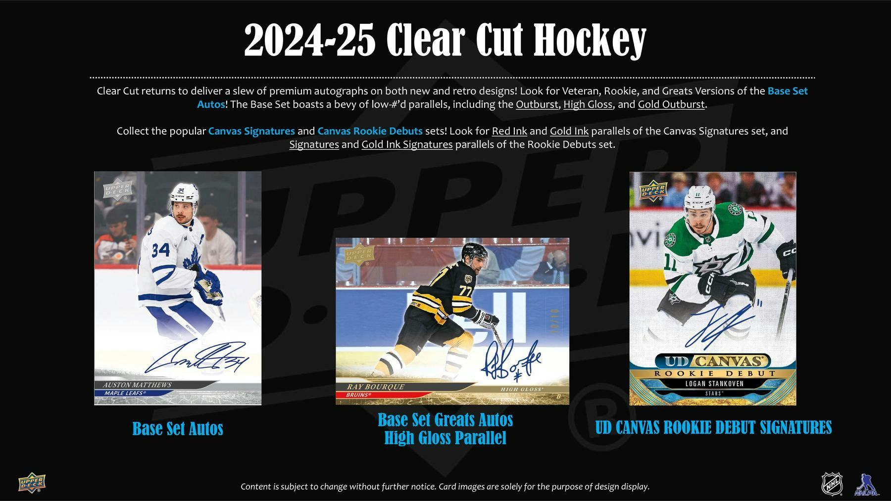 2024/25 Upper Deck Clear Cut Hockey Hobby Box - Columbia Hobby - Sports Card Boxes - Toploaders - Card Savers