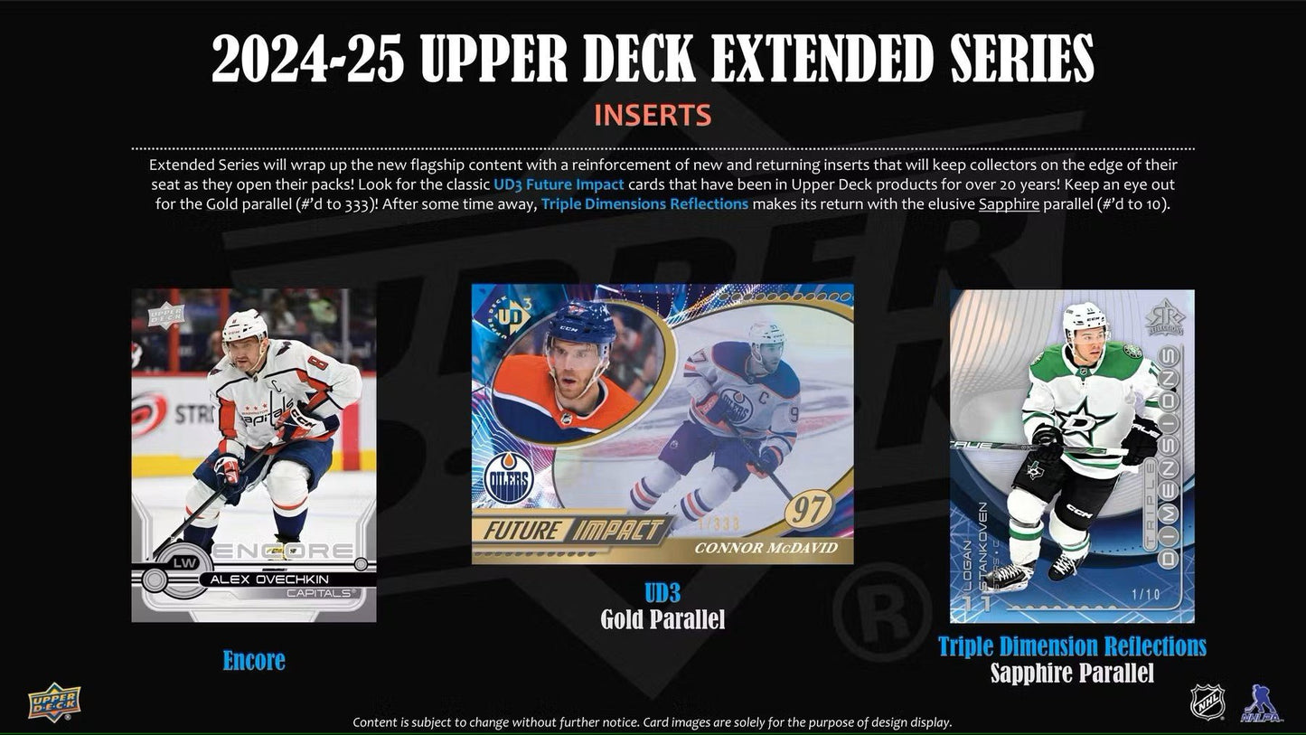 2024/25 Upper Deck Extended Series Hockey Hobby Box - Columbia Hobby - Sports Card Boxes - Toploaders - Card Savers