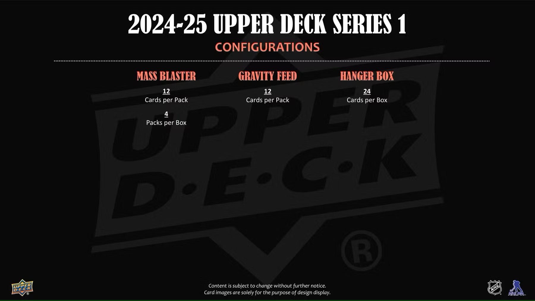 2024/25 Upper Deck Series 1 Hockey 4 - Pack Blaster Box - Columbia Hobby - Sports Card Boxes - Toploaders - Card Savers
