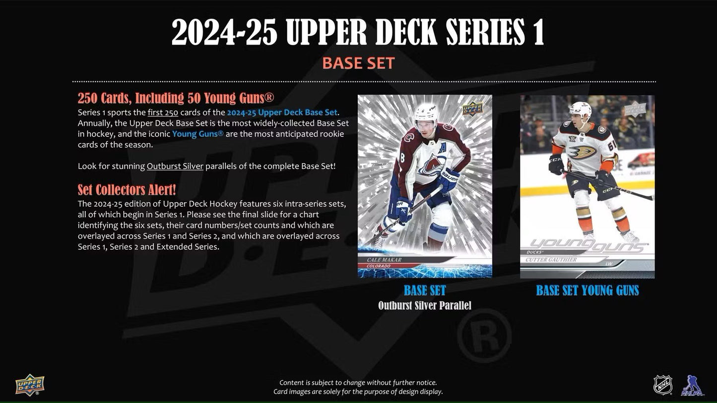 2024/25 Upper Deck Series 1 Hockey 4 - Pack Blaster Box - Columbia Hobby - Sports Card Boxes - Toploaders - Card Savers