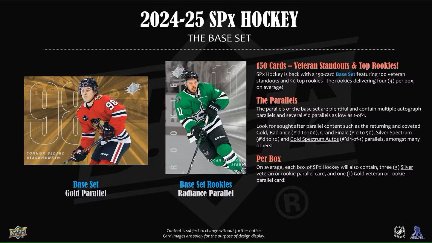 2024/25 Upper Deck SPx Hockey Hobby Box - Columbia Hobby - Sports Card Boxes - Toploaders - Card Savers