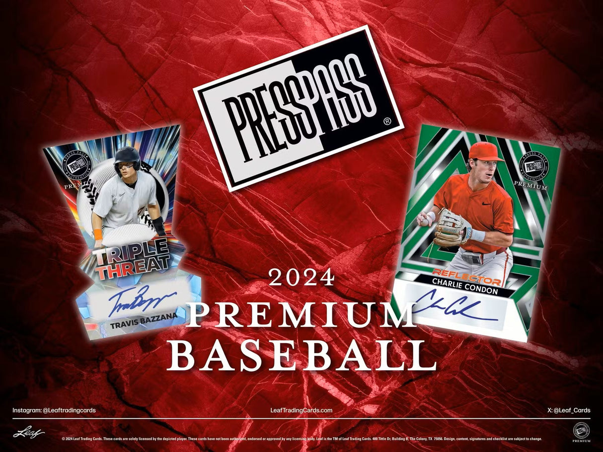 2024 Leaf Press Pass Premium Baseball Hobby Box