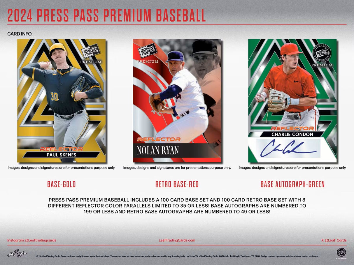 2024 Leaf Press Pass Premium Baseball Hobby Box