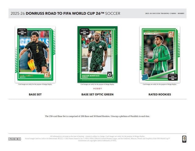 2025 - 26 Panini Donruss Road To FIFA World Cup 2026 Soccer Hobby Box | Columbia Sports Cards - Columbia Hobby - Sports Card Boxes - Toploaders - Card Savers