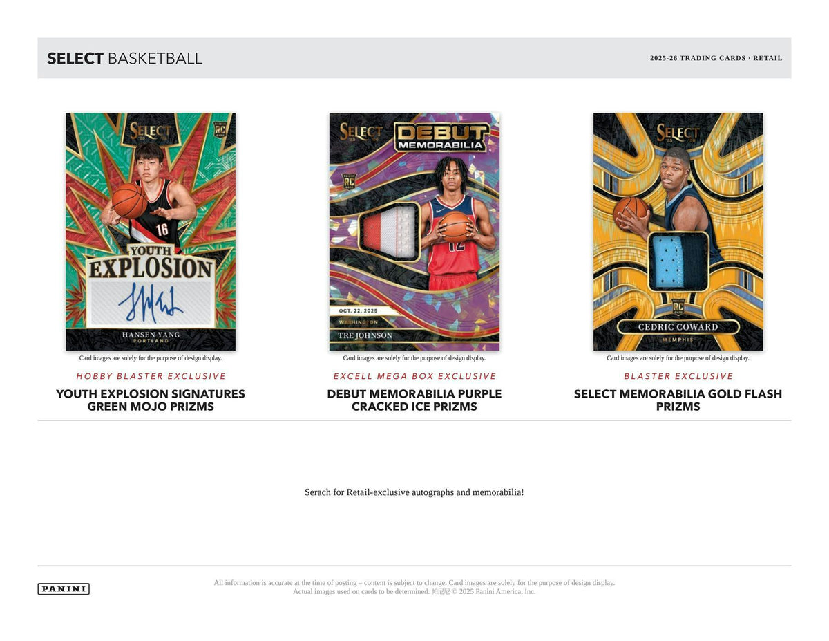 2025/26 Panini Select Basketball Blaster Hobby Box sell sheet 3