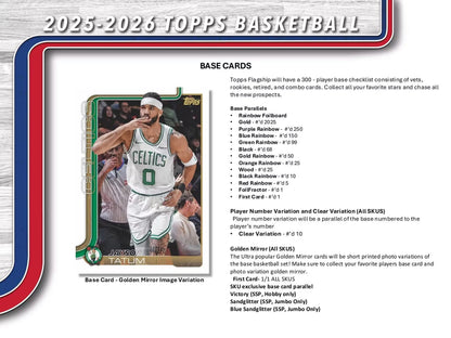 2025 - 26 Topps Basketball Hobby Jumbo Box (Presell) - Columbia Hobby - Sports Card Boxes - Toploaders - Card Savers