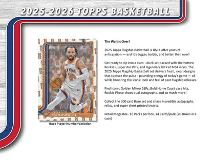 2025 - 26 Topps Basketball Mega Box | Columbia Sports Cards - Columbia Hobby - Sports Card Boxes - Toploaders - Card Savers