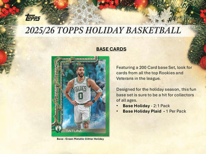 2025 - 26 Topps Holiday Basketball Countdown Calendar Box | Columbia Sports Cards - Columbia Hobby - Sports Card Boxes - Toploaders - Card Savers