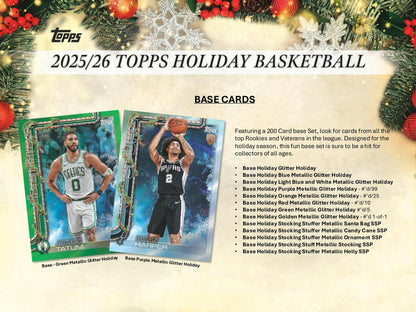 2025 - 26 Topps Holiday Basketball Mega Box | Columbia Sports Cards - Columbia Hobby - Sports Card Boxes - Toploaders - Card Savers