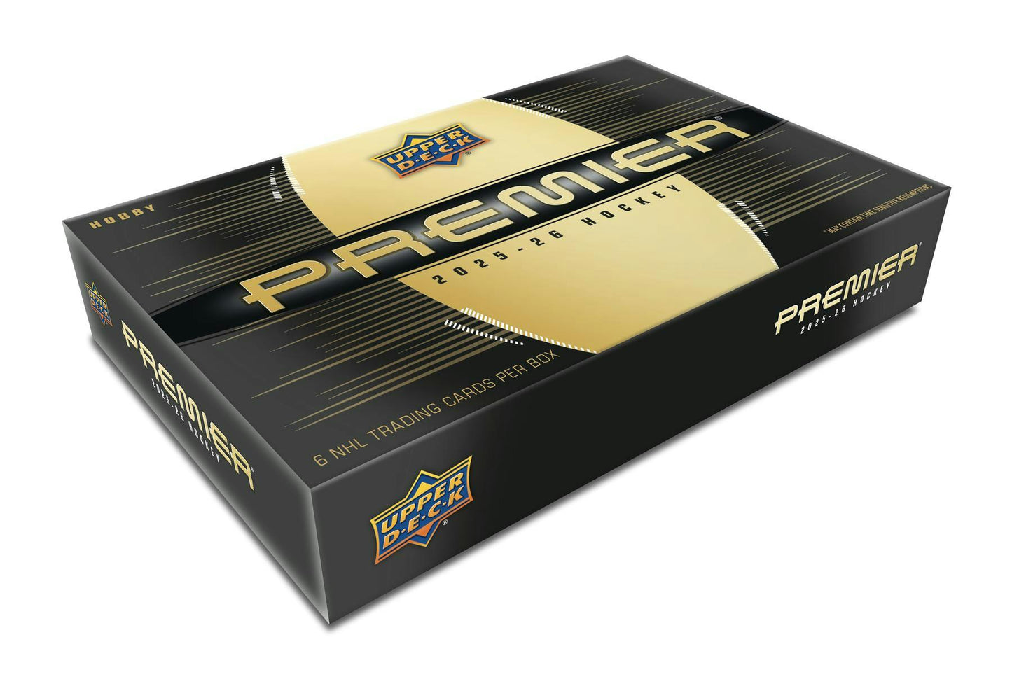 2025/26 Upper Deck Premier Hockey Hobby Box
Upper Deck Premier Hockey rookie patch autograph cards
Upper Deck Premier 4 Nations Face-Off Mega Patch cards
2025/26 Upper Deck Premier Hockey premium memorabilia cards