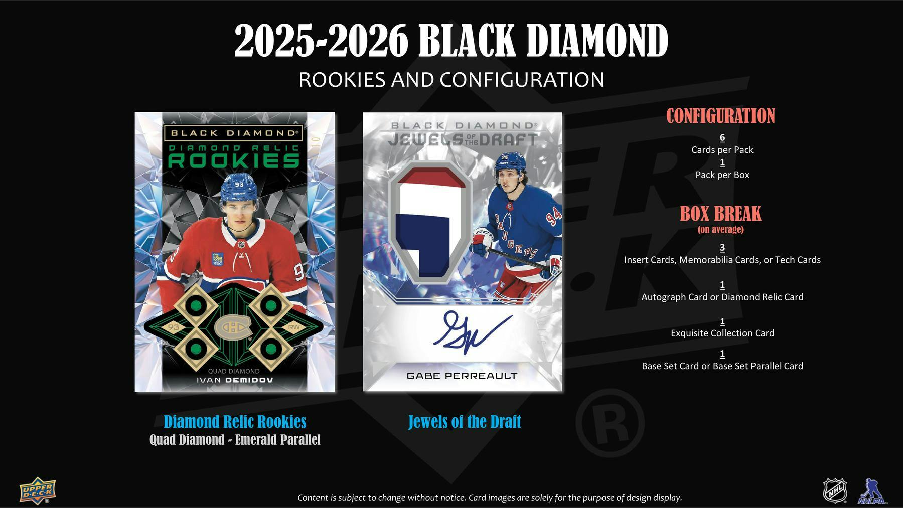 2025 - 26 Upper Deck Black Diamond Hockey Hobby Box - Columbia Hobby - Sports Card Boxes - Toploaders - Card Savers