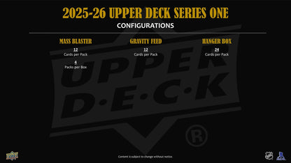 2025 - 26 Upper Deck Series 1 Hockey Blaster Box - Columbia Hobby - Sports Card Boxes - Toploaders - Card Savers