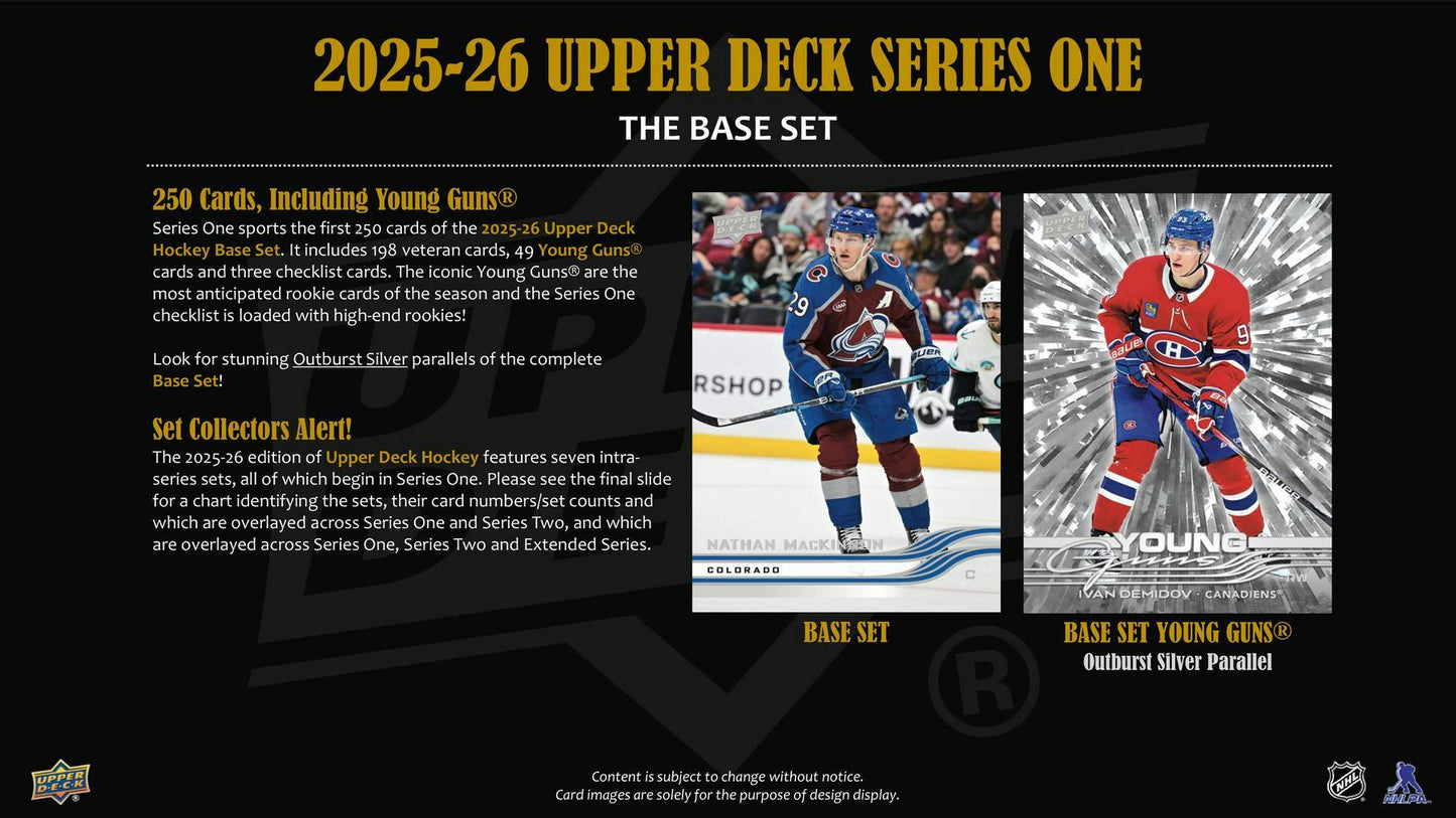 2025 - 26 Upper Deck Series 1 Hockey Tin Box - Columbia Hobby - Sports Card Boxes - Toploaders - Card Savers
