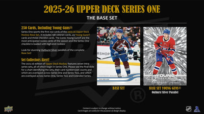 2025 - 26 Upper Deck Series 1 Hockey Tin Box - Columbia Hobby - Sports Card Boxes - Toploaders - Card Savers