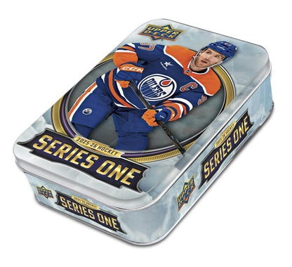 2025 - 26 Upper Deck Series 1 Hockey Tin Box - Columbia Hobby - Sports Card Boxes - Toploaders - Card Savers
