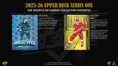 2025 - 26 Upper Deck Series 1 Hockey Tin Box - Columbia Hobby - Sports Card Boxes - Toploaders - Card Savers