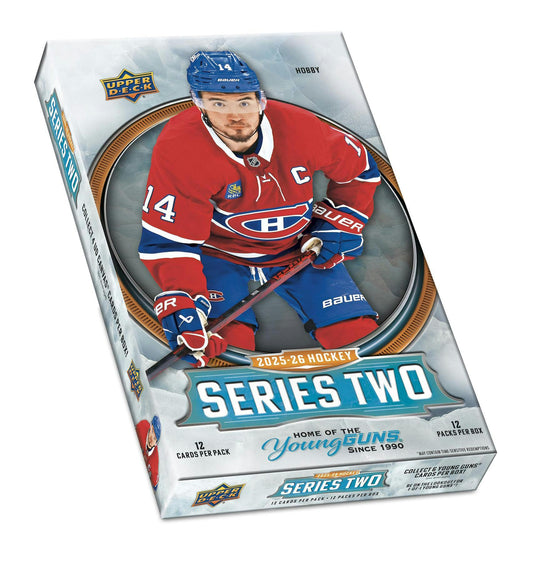 2025 - 26 Upper Deck Series 2 Hockey Hobby Box - Columbia Hobby - Sports Card Boxes - Toploaders - Card Savers