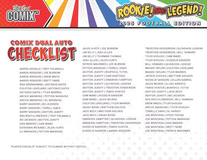 2025 Wild Card Comix Rookie & Legend Football Hobby | Columbia Sports Cards