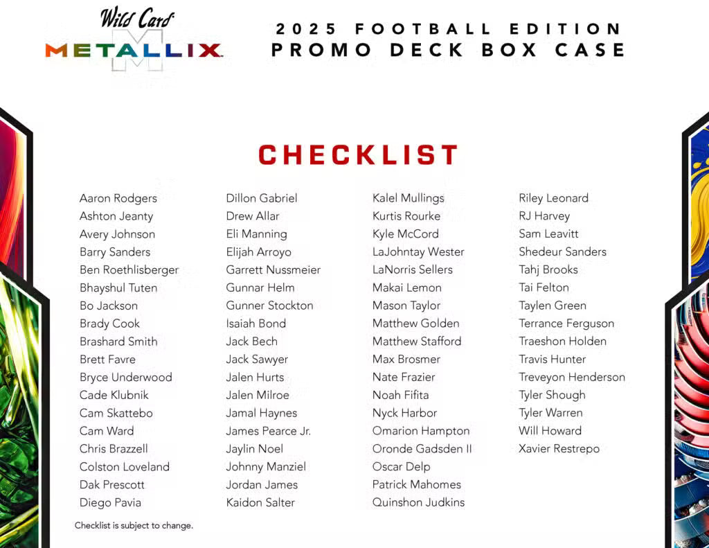 2025 Wild Card Metallix Football Promo Deck Box | Columbia Sports