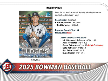 2025 Bowman Baseball 6 - Pack Blaster Box - Columbia Hobby - Sports Card Boxes - Toploaders - Card Savers